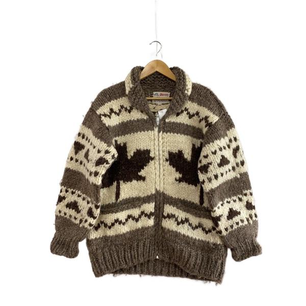 igloo◆カーディガン(厚手)/42/ウール/カウチン/ジップアップ/ノルディック