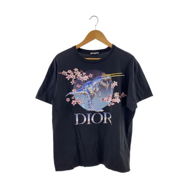 Christian Dior◆19ss/ダイナソーTシャツ/M/コットン/BLK