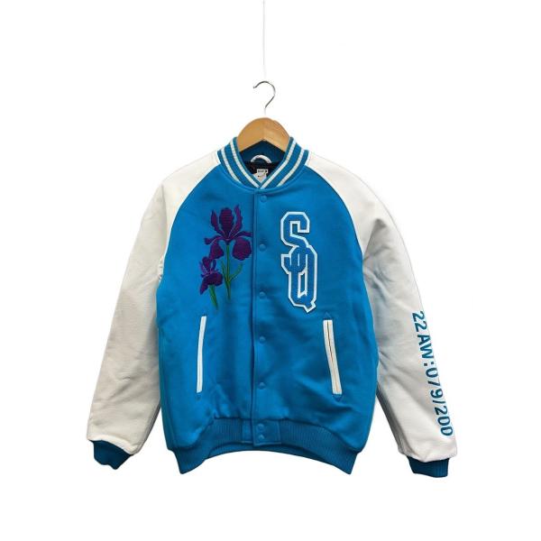 SEQUEL◆VRSITY JACKET/スタジャン/M/ウール/BLU/SQ-22AW-JK-06