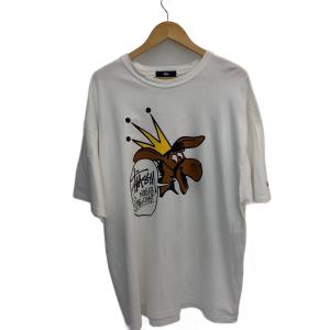 STUSSY◆×CHAMPION/OLD/新潟CHAPT/限定/Tシャツ/XL/コットン/WHT//