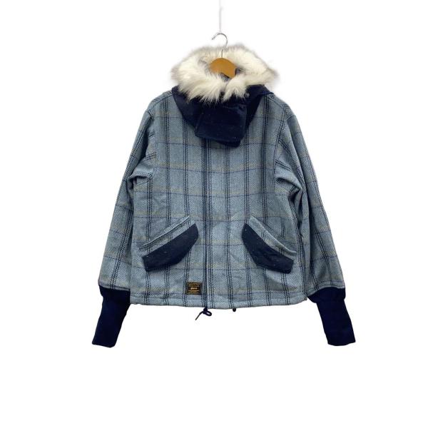 glamb◆ハイネックショートモッズコート/S/ウール/BLU/GB0425/JKT07