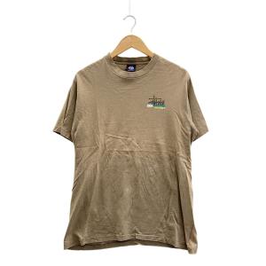STUSSY◆90s/USA製/Tシャツ/M/コットン/KHK//OLD