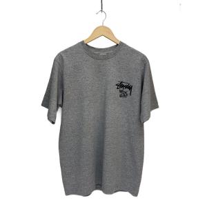 STUSSY◆80s/白タグ/USA製/ラスタ/Tシャツ/XL/コットン/GRY/プリント//