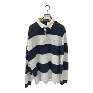 POLO RALPH LAUREN◆ラガーシャツ/状態考慮/XL/コットン/ネイビー/ボーダー｜ssol-shopping