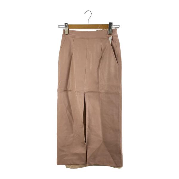 AMERI◆ロングスカート/S/フェイクレザー/PNK/無地/01120951121