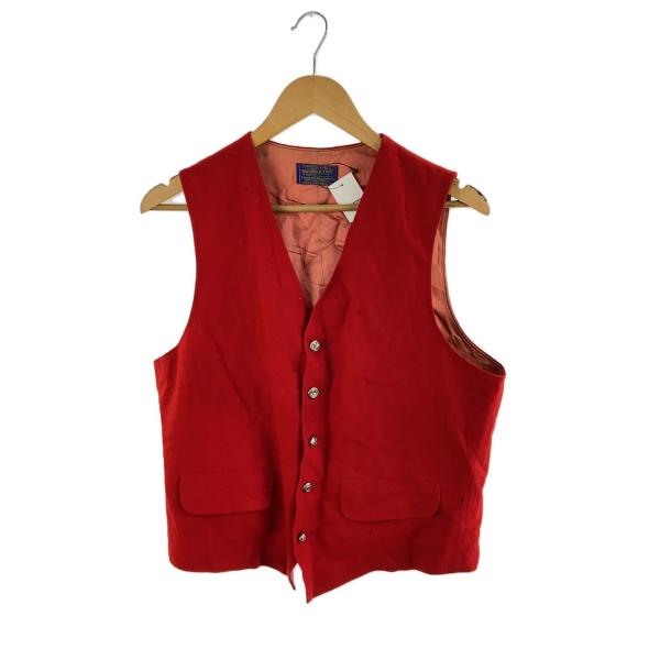 PENDLETON◆ベスト/--/ウール/RED/無地