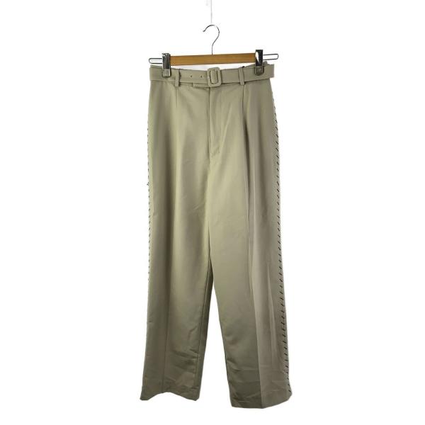 AMERI◆ボトム/M/ポリエステル/ベージュ/無地/0112084104//