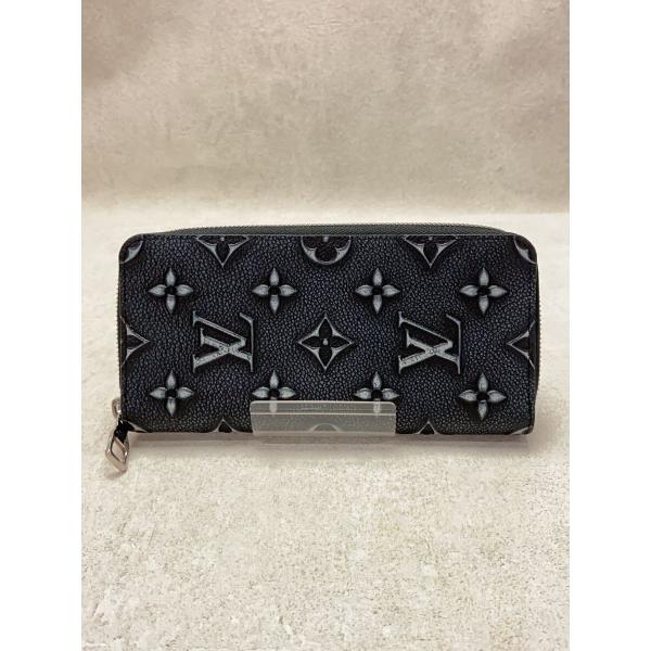 LOUIS VUITTON◆ジッピー・ウォレット・ヴェルティカル_モノグラム・カウハイドレザー_BL...