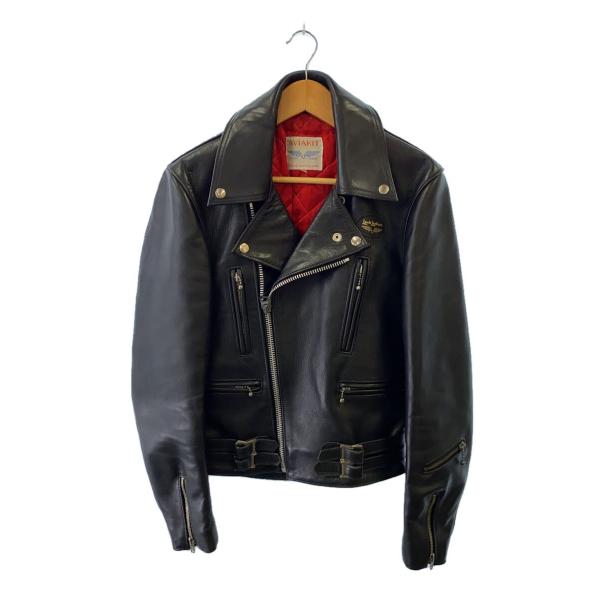 Lewis Leathers◆ダブルライダースジャケット/--/レザー/BLK/無地/AVIAKIT...