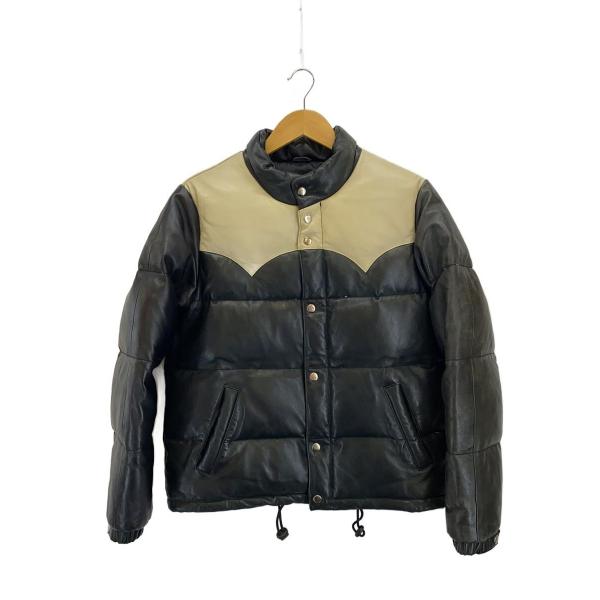 FREEDOM◆ダウンジャケット/36/羊革/BLK/無地