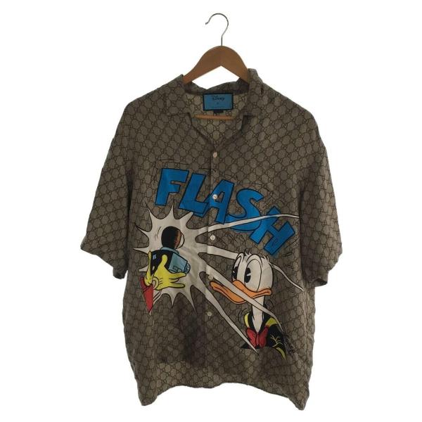 GUCCI◆Donald Duck Print Silk Bowling Shirt/50/シルク/...