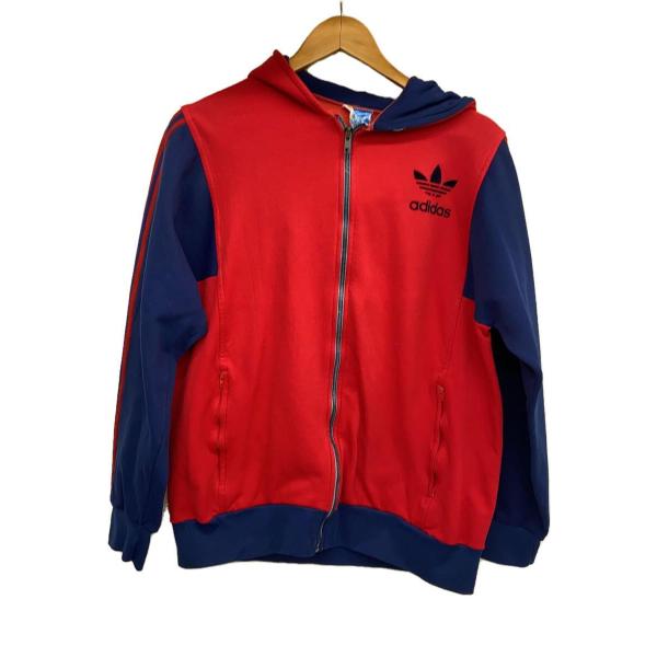 adidas◆70s〜80s/ventex/フランス製/ジップパーカー/フーディ/レッド