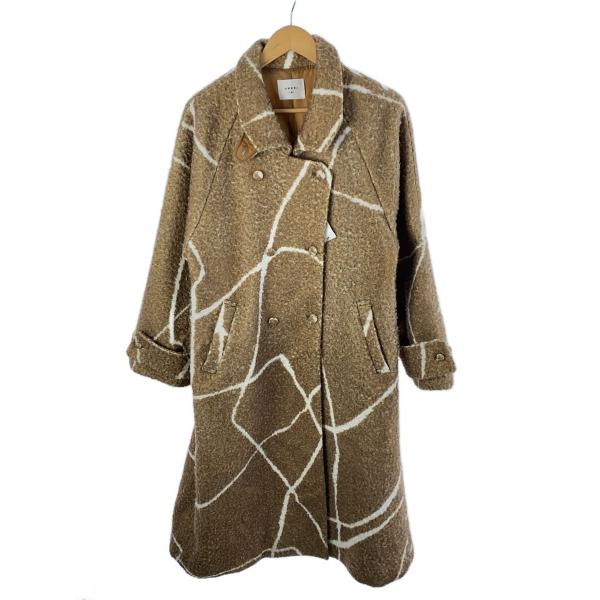 AMERI◆LITTLE FLARE LINE ART LONG/コート/M/ポリエステル/BRW/...