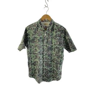 STUSSY◆DELUXE/xREVN SPOONER/アロハシャツ/M/コットン/GRN