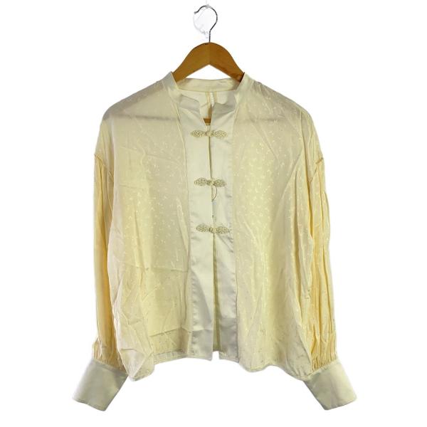 AMERI◆チャイナ長袖ブラウス/--/レーヨン/BEG/01120430690