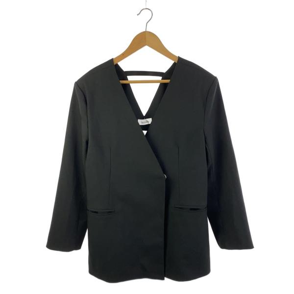 sahara/Collarless Over Jacket/ポリエステル/BLK/01-OT002-...