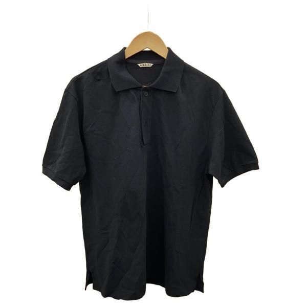 AURALEE◆ポロシャツ/4/コットン/NVY/A23SP01SK//