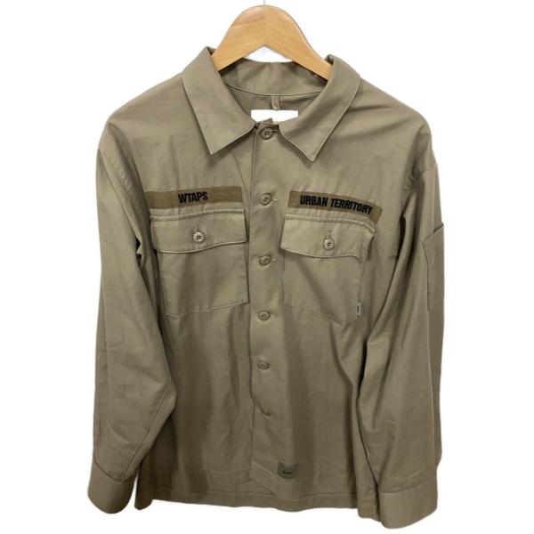 WTAPS◆長袖シャツ/3/コットン/KHK/212BRDT-SHM02