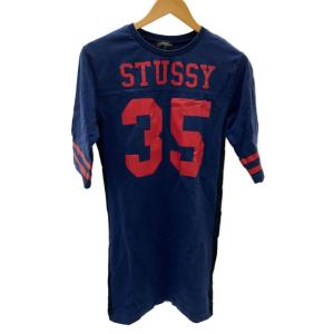 STUSSY◆半袖ワンピース/S/コットン/NVY//
