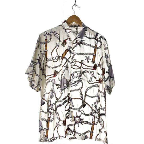 BEDWIN &amp; THE HEARTBREAKERS◆半袖シャツ/4/レーヨン/CRM/総柄/21S...