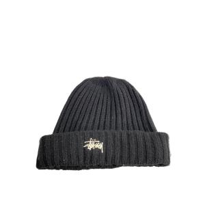 STUSSY◆ニットキャップ/--/アクリル/BLK/メンズ