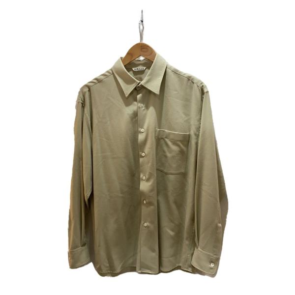 AURALEE◆長袖シャツ/3/ウール/アイボリー/A23AS01OS