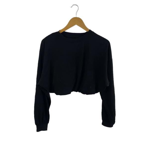 AMERI◆レースビスチェロングスリーブカットソー/FREE/レーヨン/ブラック/014103202...