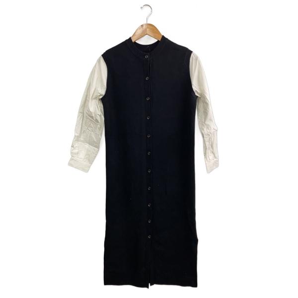 AMERI◆長袖ワンピース/--/アクリル/BLK/無地/01010530450