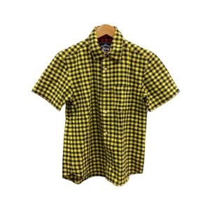 STUSSY◆半袖シャツ/S/コットン/YLW/ギンガムCK