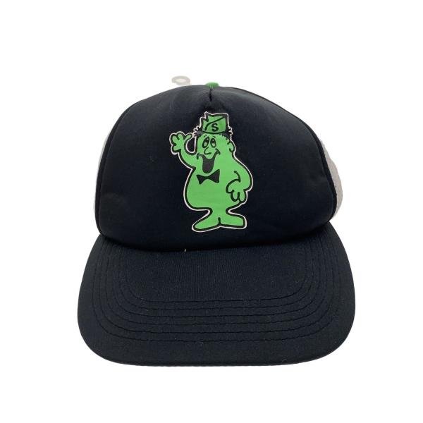 STUSSY◆80~00s/キャラクターキャップ/--/ポリエステル/BLK/無地/メンズ/変色有