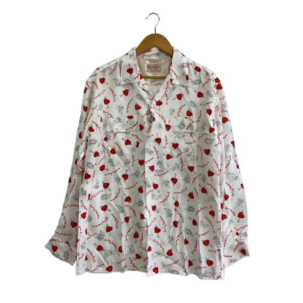 TOWN CRAFT◆PRINTED LOOP COLLAR SHIRT/長袖シャツ/L/レーヨン/...