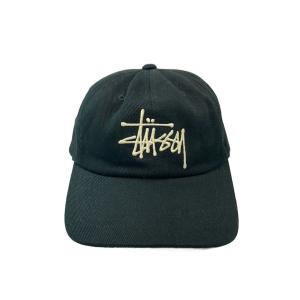STUSSY◆キャップ/--/コットン/BLK/メンズ