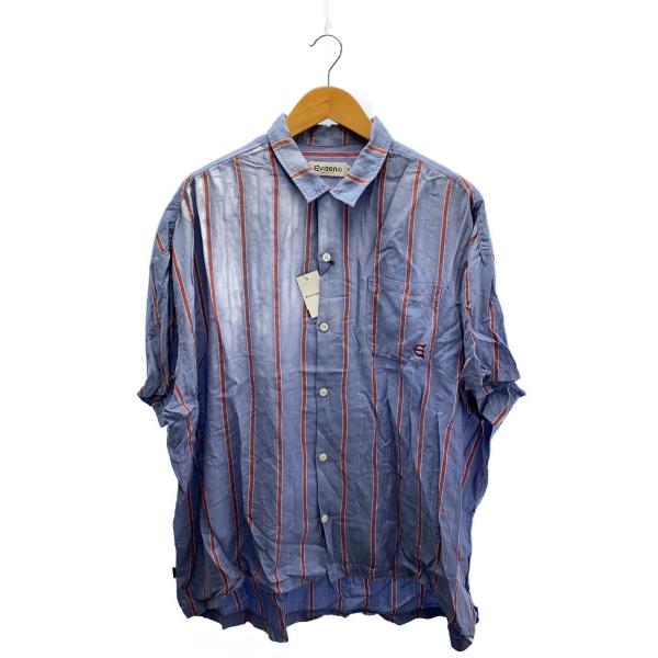 Evisen skateboards◆半袖シャツ/XL/コットン/BLU/ストライプ