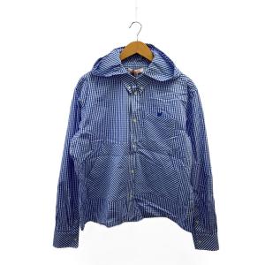 MASU◆長袖シャツ/50/コットン/BLU/ギンガムCK/M25K6SH001