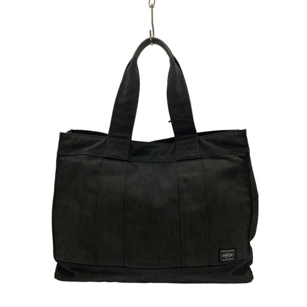 PORTER◆トートバッグ/キャンバス/BLK/無地/592-06576//