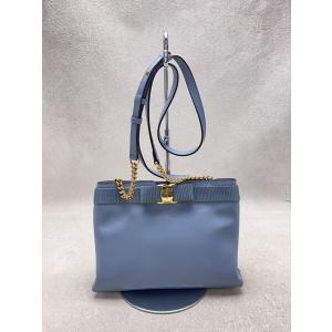 Salvatore Ferragamo◇ショルダーバッグ/スウェード/BLK/無地