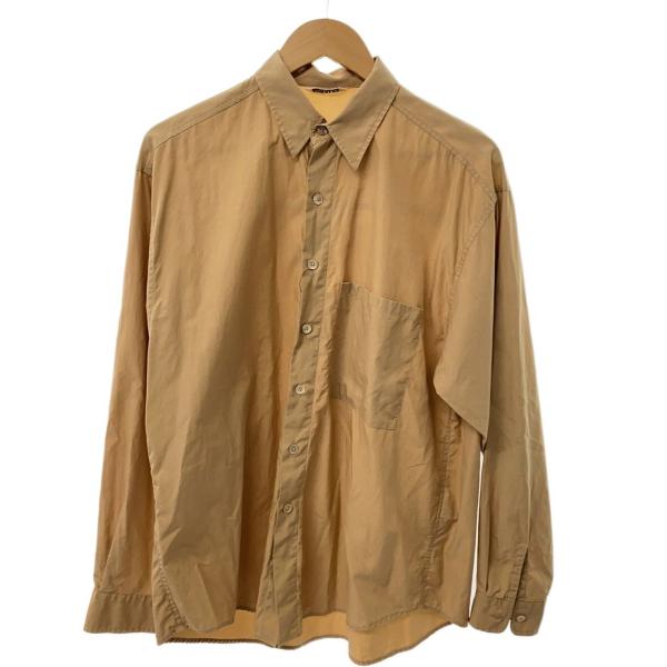 AURALEE◆AURALEE/オーラリー/長袖シャツ/4/コットン/ベージュ/無地/A24SS02...
