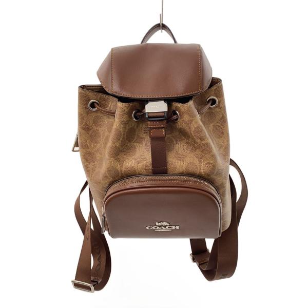 COACH◆リュック/PVC/BRW/総柄/L2447-CZ982/シグネチャー/ロゴ//