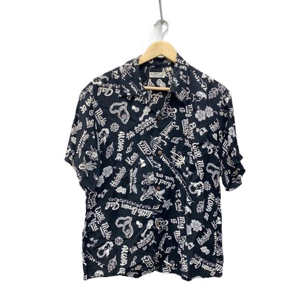 SUN SURF◆アロハシャツ/M/レーヨン/BLK/SS37780JS