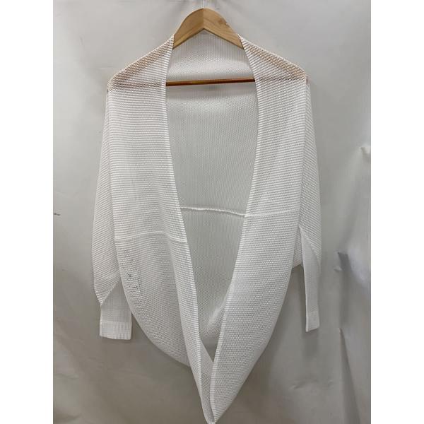 PLEATS PLEASE ISSEY MIYAKE◆カーディガン(薄手)/--/ポリエステル/WH...