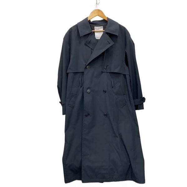 SOFTHYPHEN◆ARMHOLE SLIT TRENCH COAT/2/ポリエステル/ネイビー/...