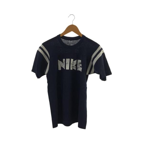 NIKE◆Tシャツ/M/ナイロン/ネイビー/70s/フットボールT/ゴツナイキ