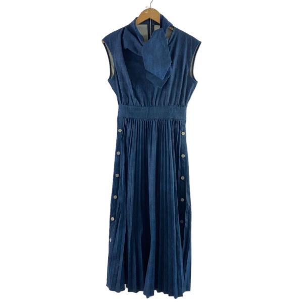 AMERI◆ノースリーブワンピース/M/ポリエステル/ブルー/01110541051