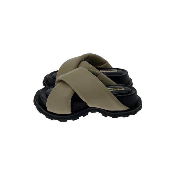 JIL SANDER◆クロスストラップサンダル/サンダル/38/BLK/JS38041A