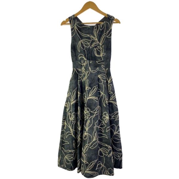 AMERI◆DENIM LIKE FLOWER/ノースリーブワンピース/S/コットン/インディゴ/総...