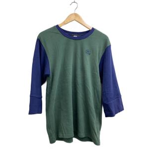 STUSSY◆ロゴ刺繍/7分袖カットソー/M/コットン/GRN