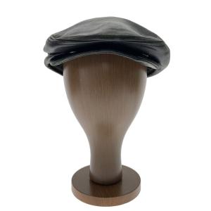 STUSSY◆ハンチング/--/レザー/BLK/メンズ//