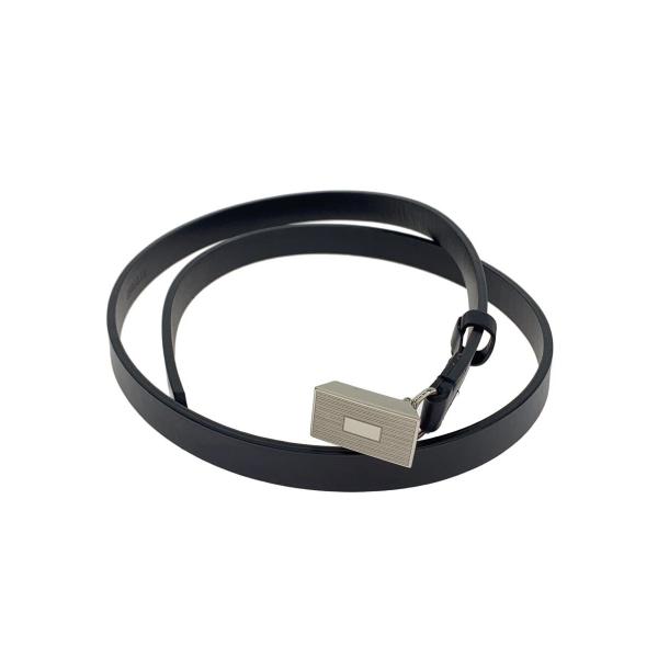 AURALEE◆slide buckle belt/ベルト/レザー/BLK/メンズ