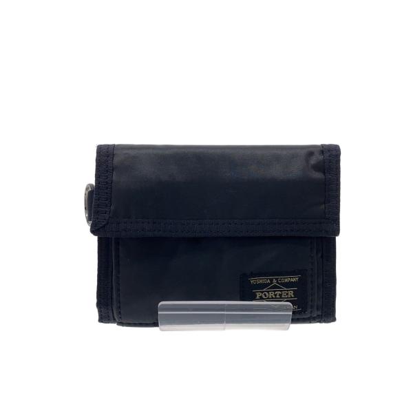 PORTER◆カプセルウォレット/3つ折り財布/--/BLK/メンズ/555-06440//