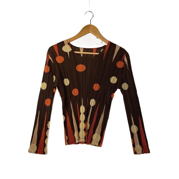 PLEATS PLEASE ISSEY MIYAKE◆トップス/3/ポリエステル/BRW/PP73-...